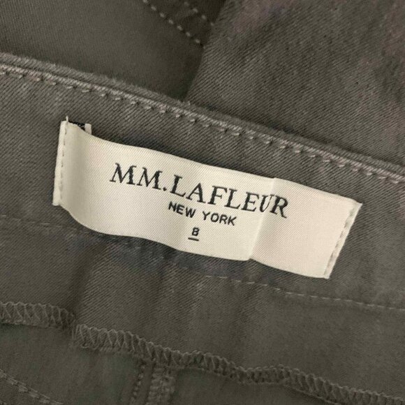 MM. Lafleur Womens Pants Size 8 Gray Straight Leg Mid Rise Pockets Flat Front - Picture 6 of 7